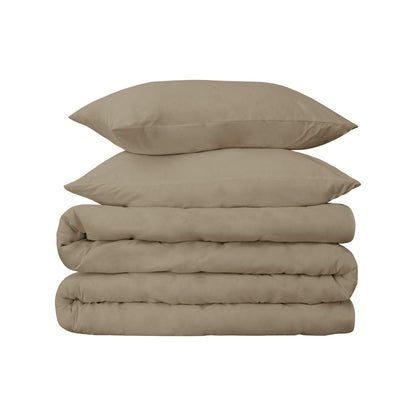Superior Premium 650 Thread Count Egyptian Cotton Solid Duvet Cover Set - Linen