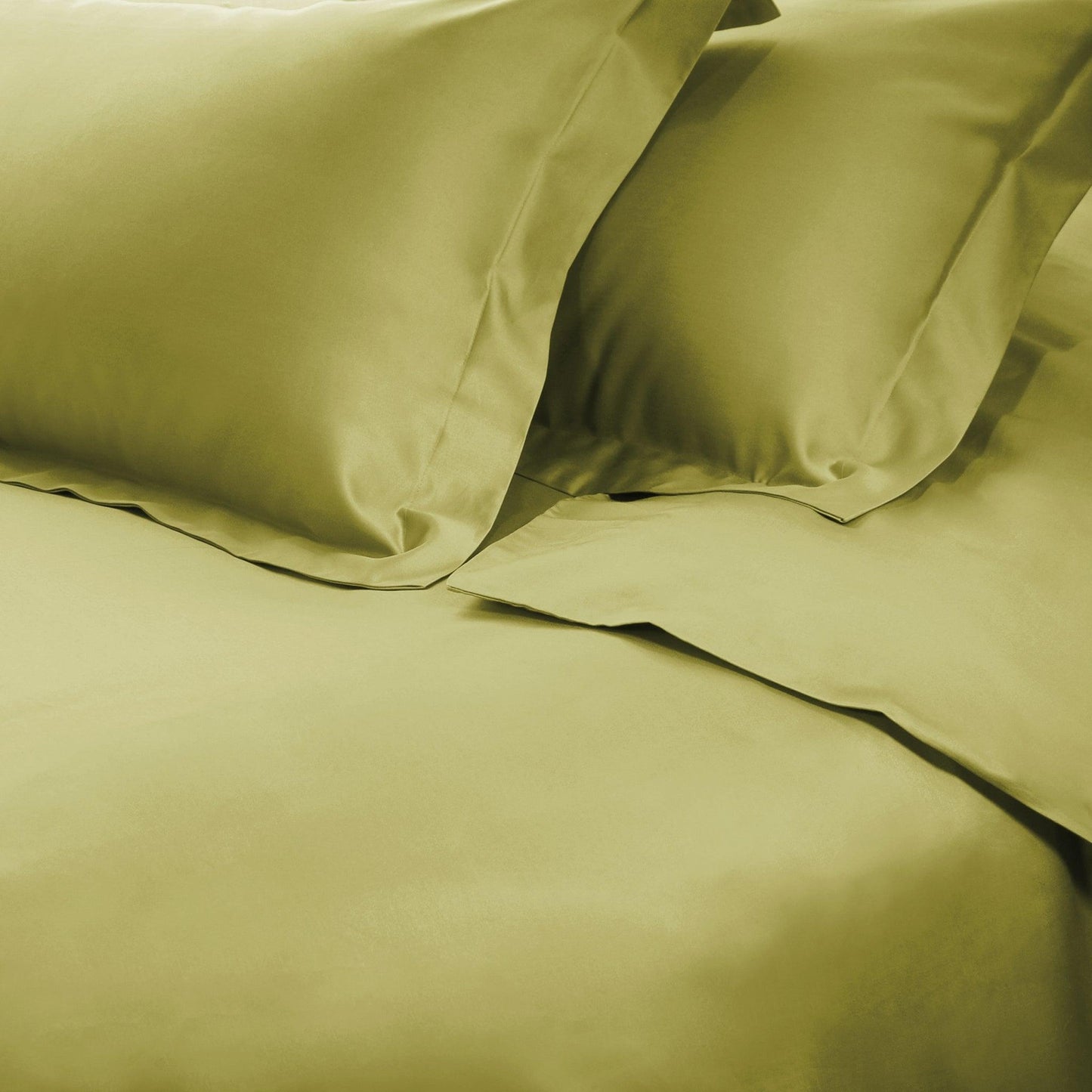  Superior Premium 650 Thread Count Egyptian Cotton Solid Duvet Cover Set - Olive Green