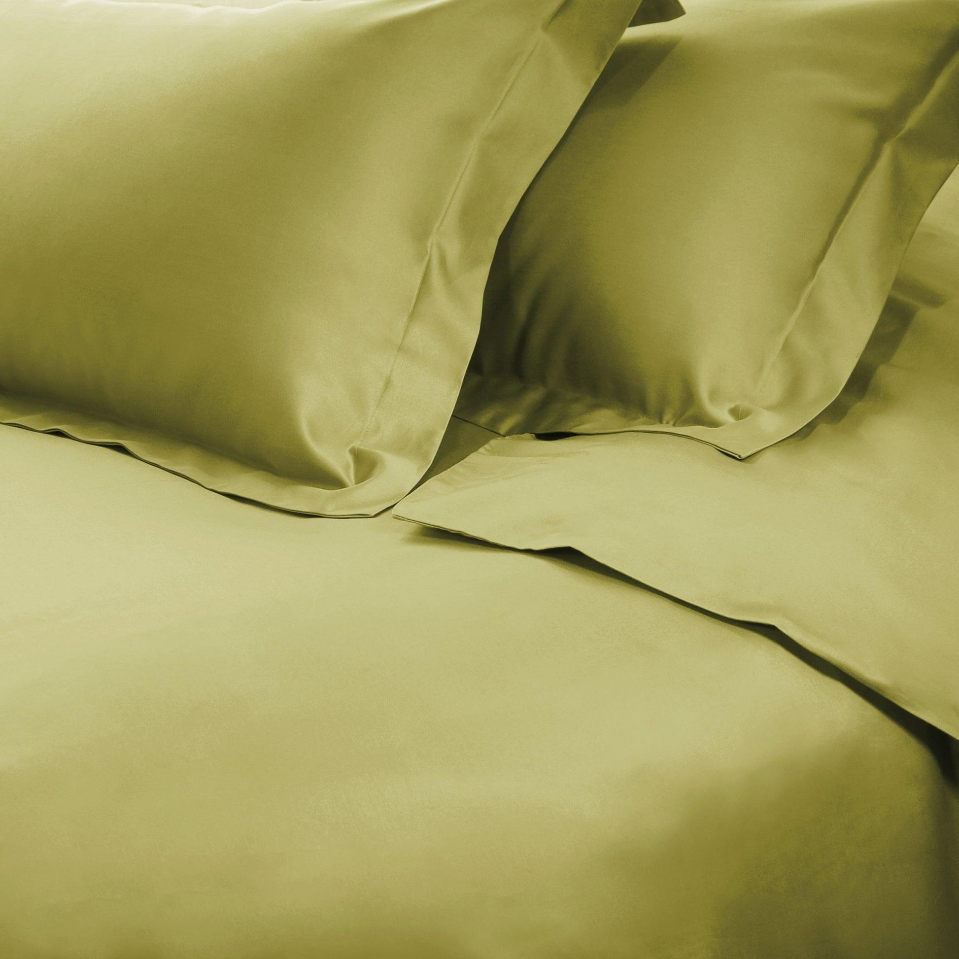  Superior Premium 650 Thread Count Egyptian Cotton Solid Duvet Cover Set - Olive Green