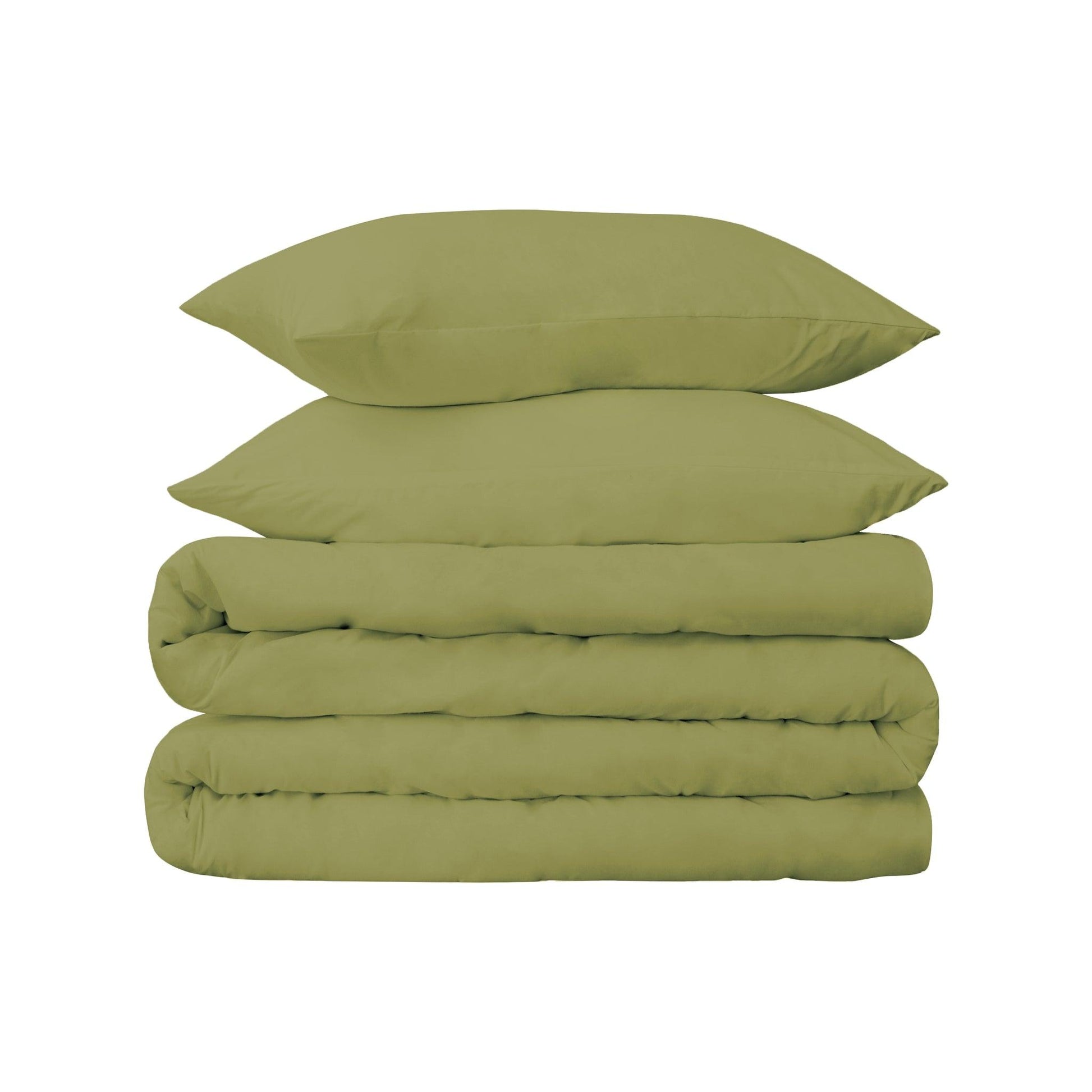 Superior Premium 650 Thread Count Egyptian Cotton Solid Duvet Cover Set - Olive Green