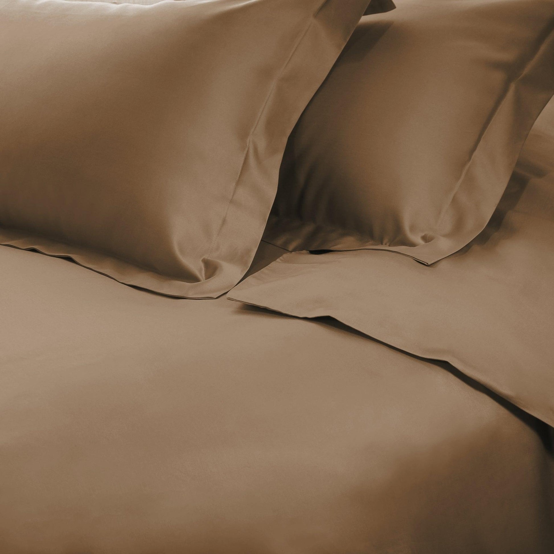  Superior Premium 650 Thread Count Egyptian Cotton Solid Duvet Cover Set - Taupe