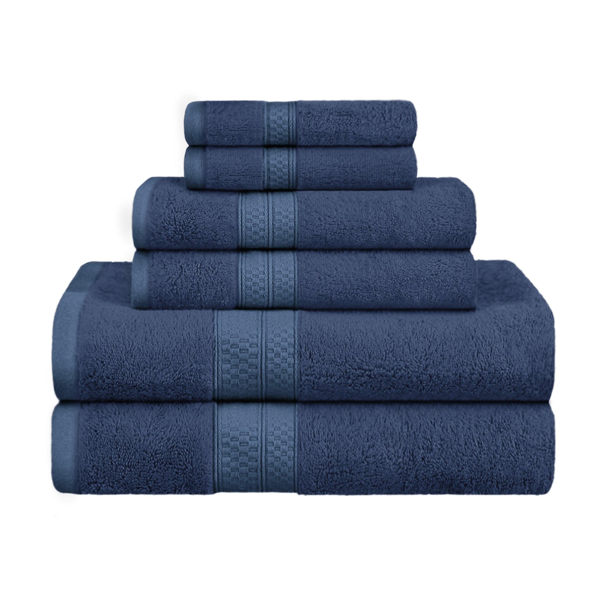Rayon from Bamboo Ultra-Plush Heavyweight Assorted 6-Piece Towel Set - River Blue