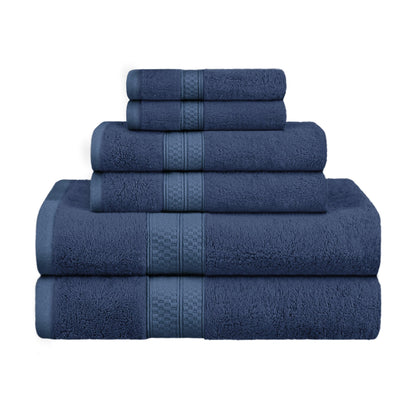 Rayon from Bamboo Ultra-Plush Heavyweight Assorted 6-Piece Towel Set - River Blue