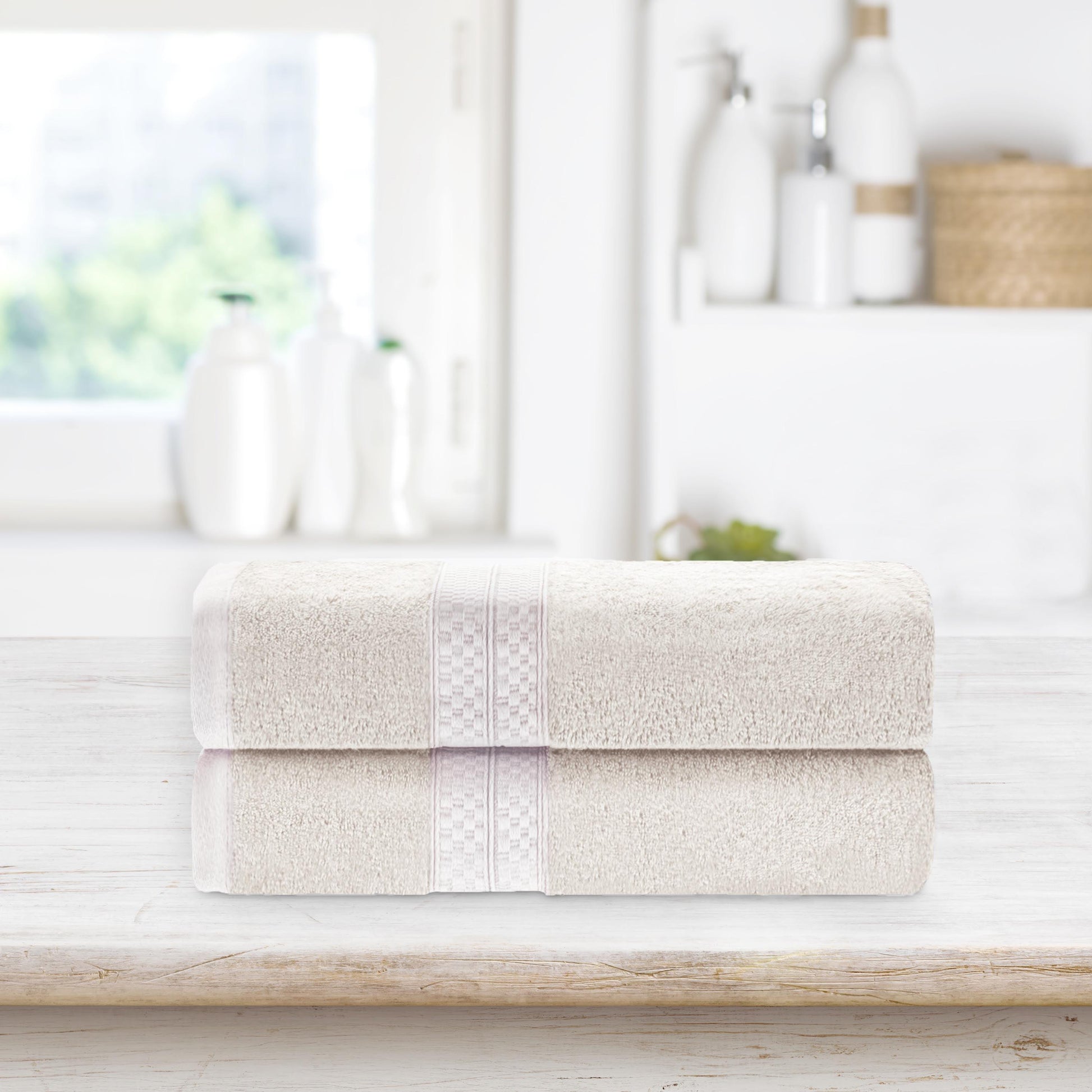 Rayon from Bamboo Ultra-Plush Heavyweight 2-Piece Bath Towel Set -  Ivory
