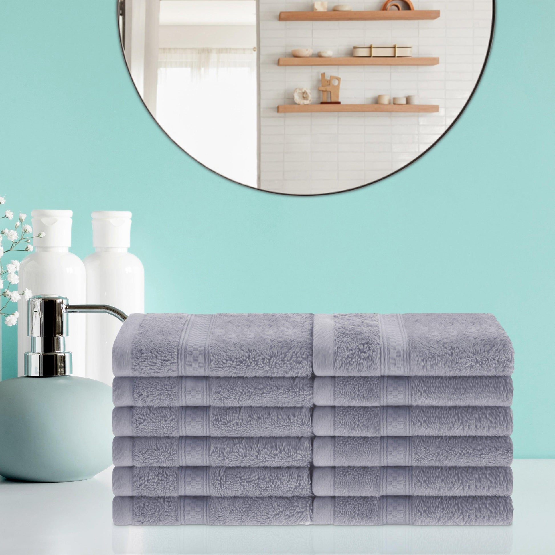 Rayon from Bamboo Ultra-Plush Heavyweight Assorted 12-Piece Towel Set - Chrome