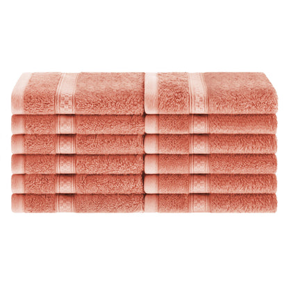 Rayon from Bamboo Ultra-Plush Heavyweight Assorted 12-Piece Towel Set - Salmon