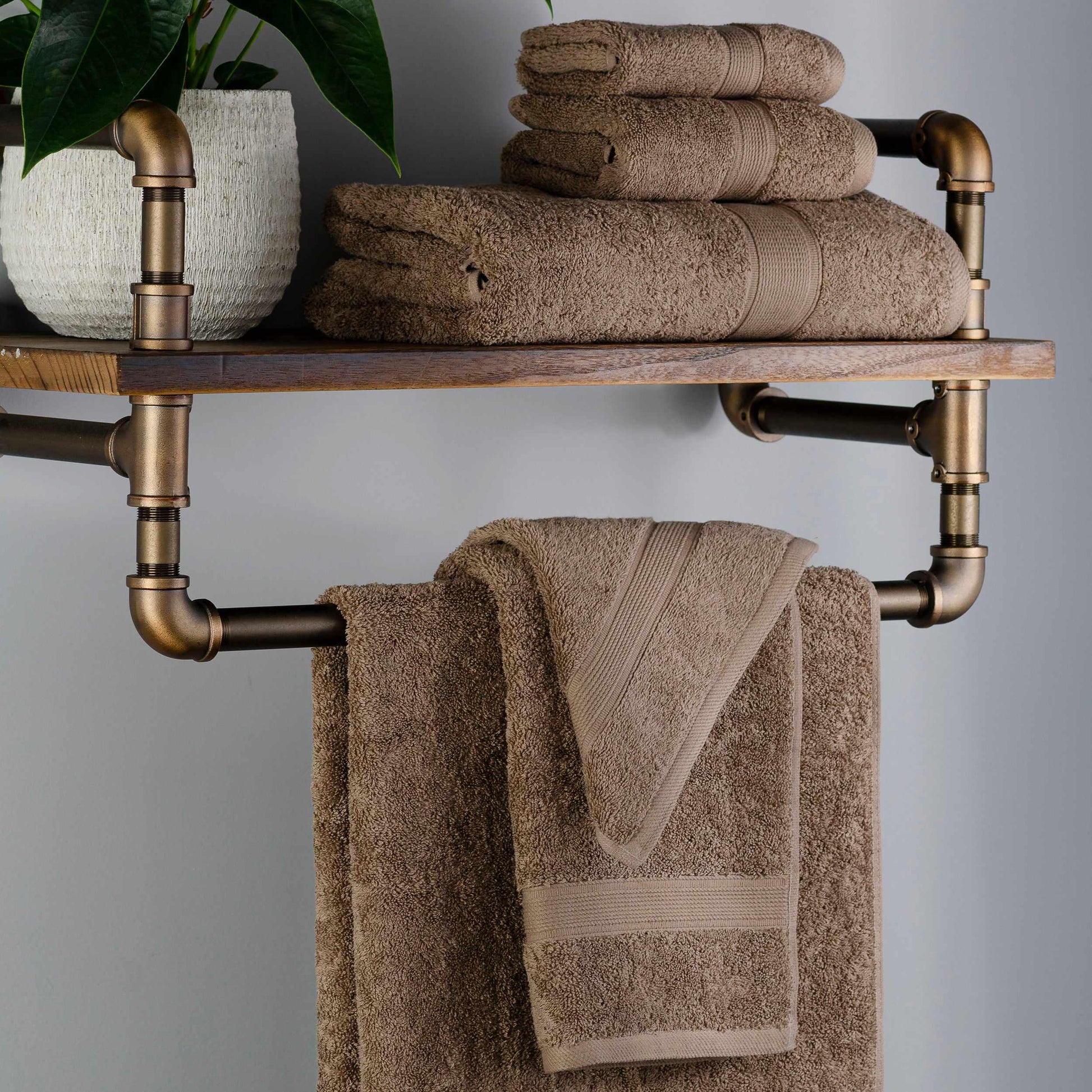 Modern Organic Solid 650 GSM 6- Pieces Towel SetModern Organic Solid 650 GSM 6- Pieces Towel Set - Taupe