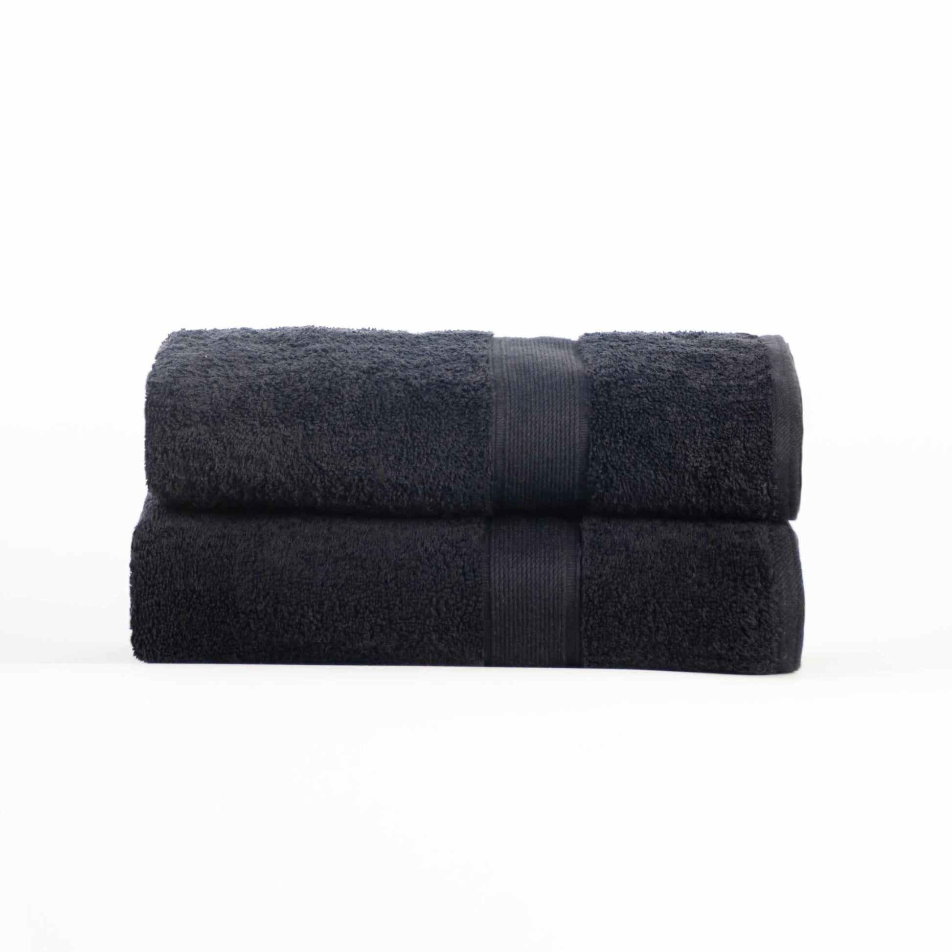 Modern Organic Solid 650 GSM 6- Pieces Bath Sheet Set - Black