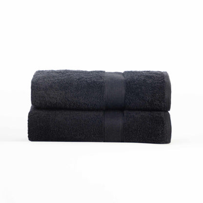 Modern Organic Solid 650 GSM 6- Pieces Bath Sheet Set - Black