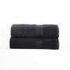 Modern Organic Solid 650 GSM 6- Pieces Bath Sheet Set - Black