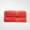 Modern Organic Solid 650 GSM 6- Pieces Bath Sheet Set - Coral