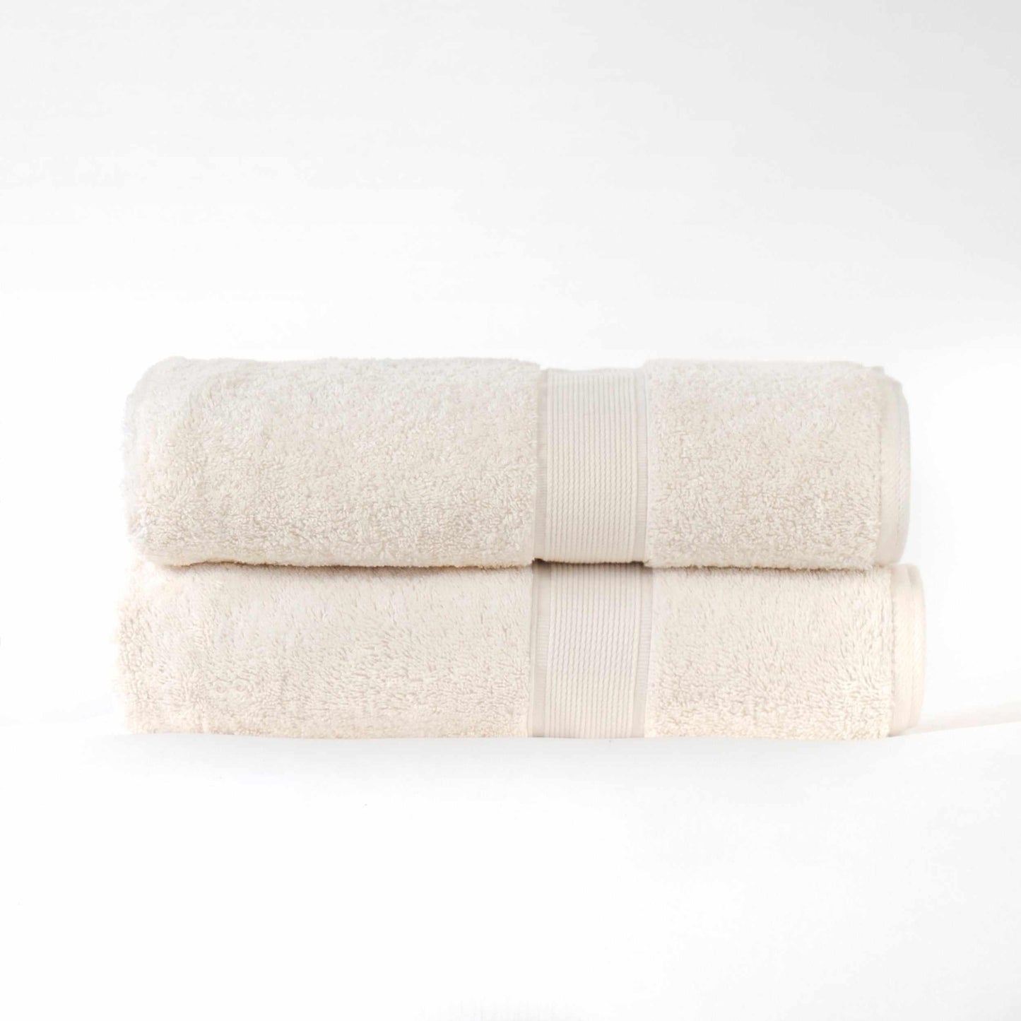 Modern Organic Solid 650 GSM 6- Pieces Bath Sheet Set - Ivory