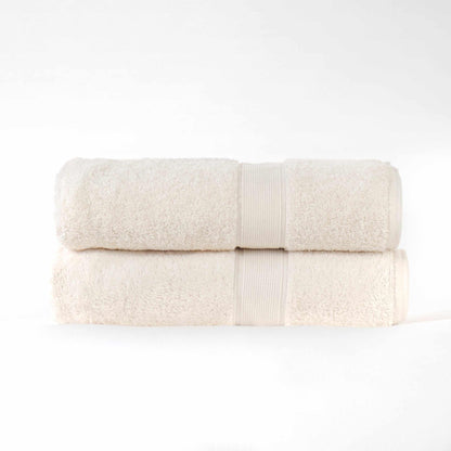 Modern Organic Solid 650 GSM 6- Pieces Bath Sheet Set - Ivory