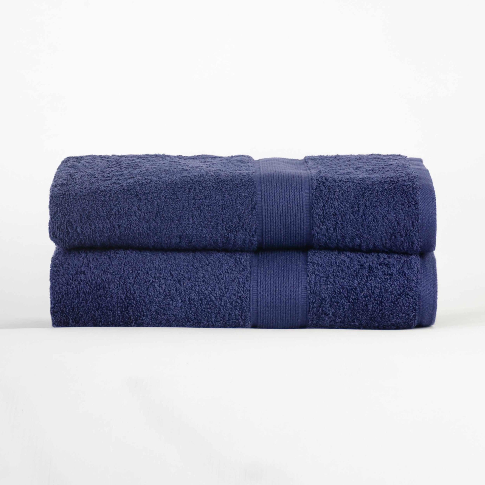 Modern Organic Solid 650 GSM 6- Pieces Bath Sheet Set - Navy Blue