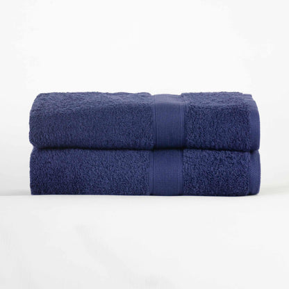 Modern Organic Solid 650 GSM 6- Pieces Bath Sheet Set - Navy Blue