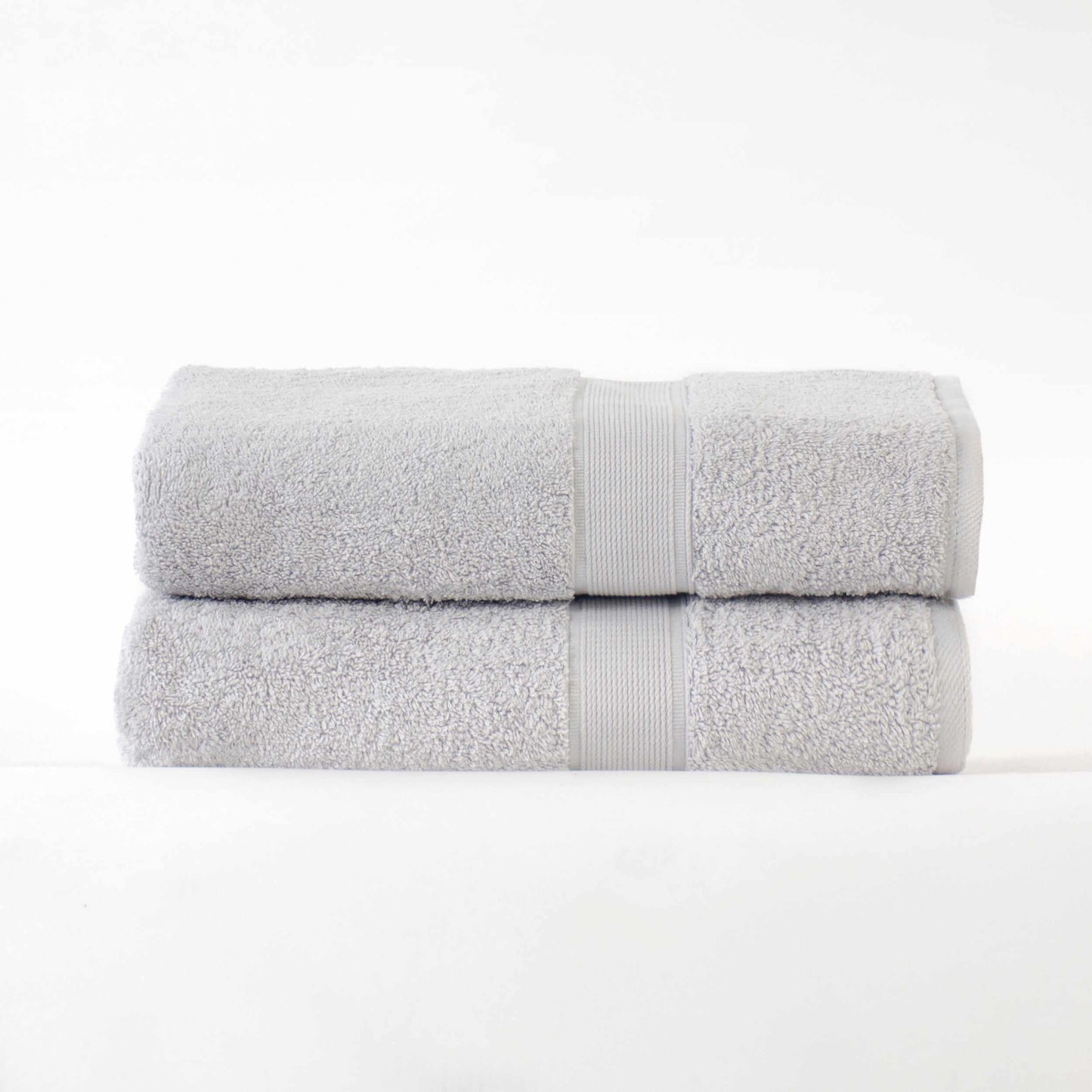 Modern Organic Solid 650 GSM 6- Pieces Bath Sheet Set - Silver