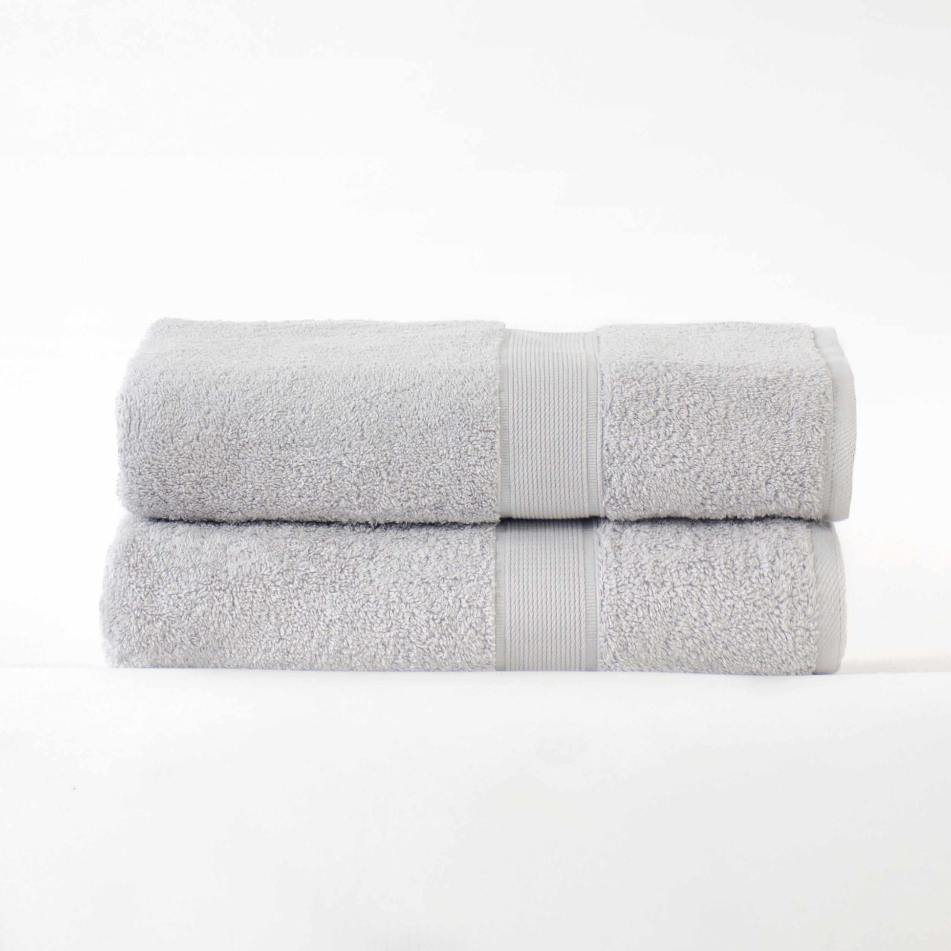 Modern Organic Solid 650 GSM 6- Pieces Bath Sheet Set - Silver