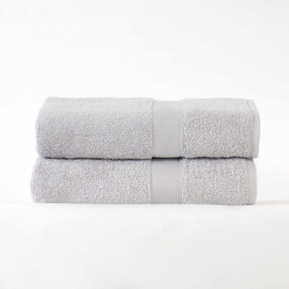Modern Organic Solid 650 GSM 6- Pieces Bath Sheet Set - Silver