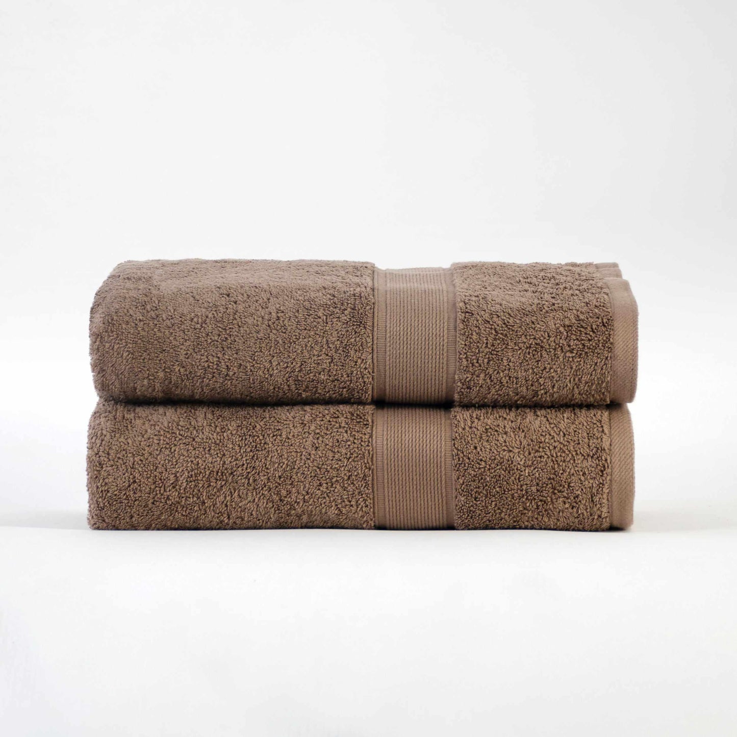 Modern Organic Solid 650 GSM 6- Pieces Bath Sheet Set - Taupe