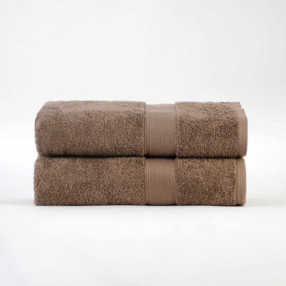 Modern Organic Solid 650 GSM 6- Pieces Bath Sheet Set - Taupe
