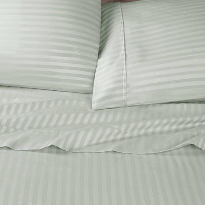 Premium 600 Thread Count Egyptian Cotton Striped Pillowcase Set - Mint