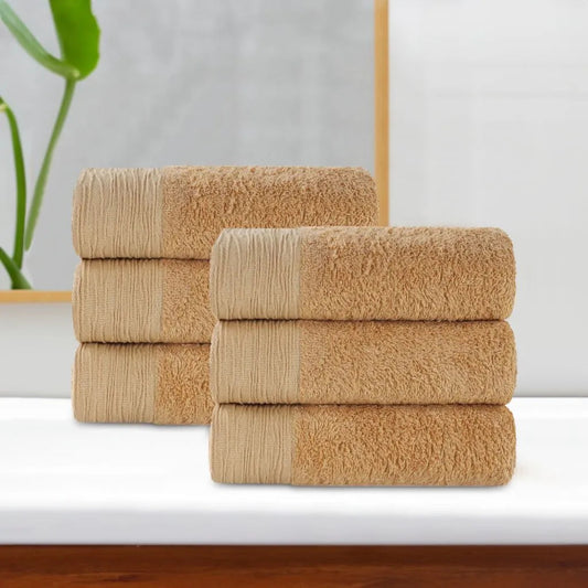 Rayon from Bamboo Eco-Friendly Fluffy Solid Hand Towel Set of 6