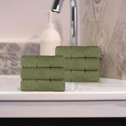 Napa Zero Twist Cotton Solid Waffle Honeycomb Hand Towel Set of 6