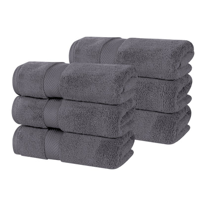 Zero Twist Cotton Solid Ultra-Soft Absorbent Hand Towel - Grey