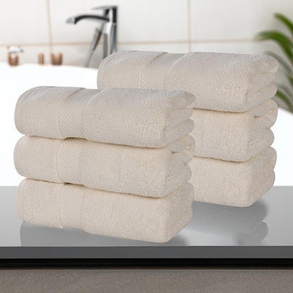 Zero Twist Cotton Solid Ultra-Soft Absorbent Hand Towel - Ivory