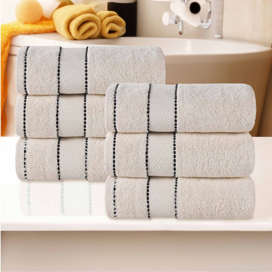 Niles Egyptian Giza Cotton Dobby Ultra-Plush Hand Towel  - Ivory