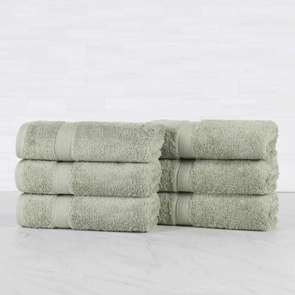 Oregon Organic Cotton Medium Weight Solid Hand Towel, Set of 6