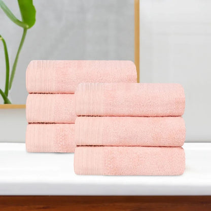 Rayon from Bamboo Eco-Friendly Fluffy Solid Hand Towel Set of 6