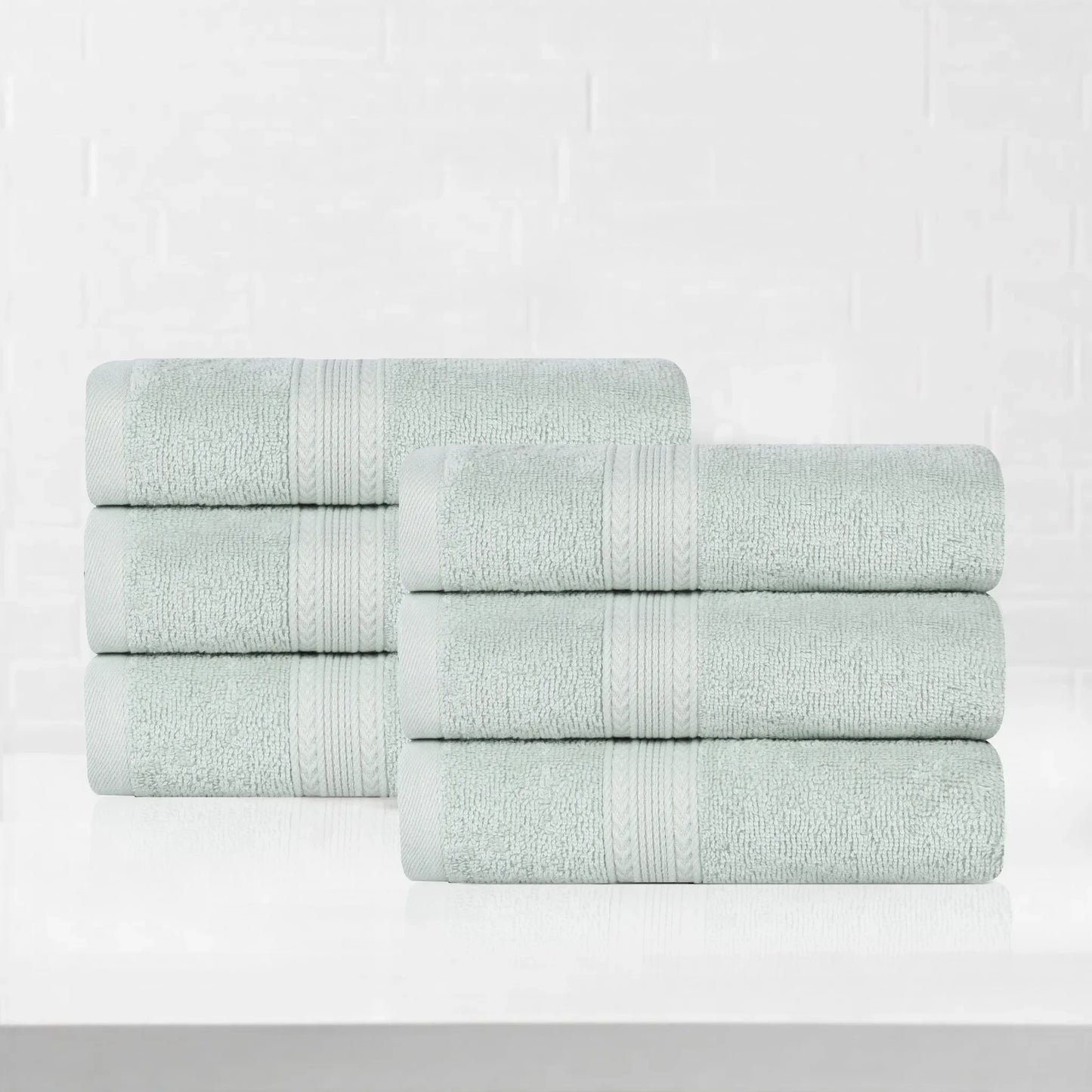 Eco-Friendly Ring Spun Cotton 6 Piece Hand Towel Set