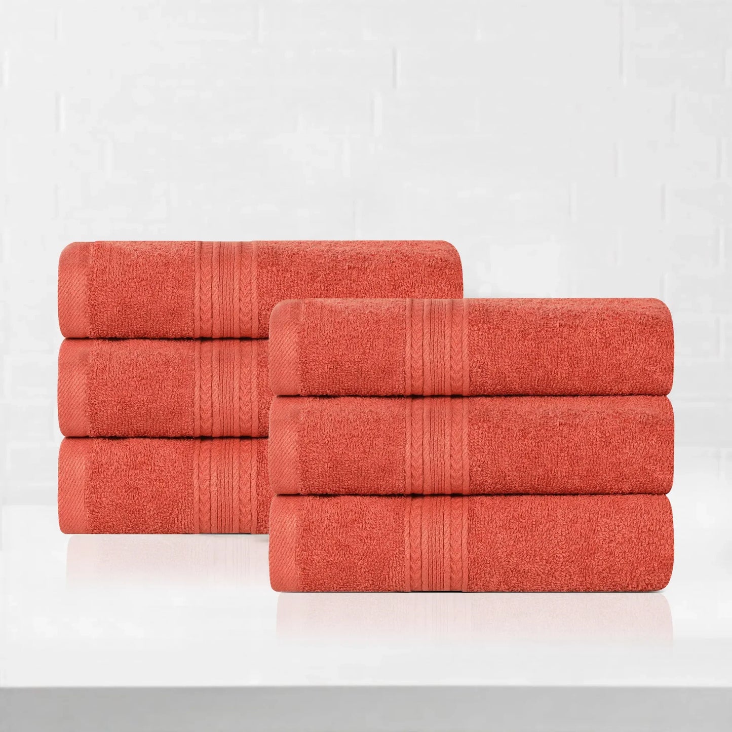 Eco-Friendly Ring Spun Cotton 6 Piece Hand Towel Set