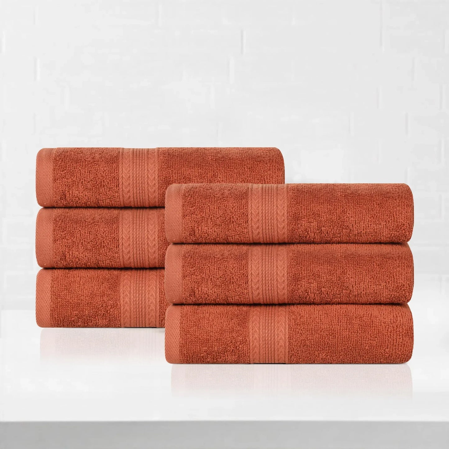 Eco-Friendly Ring Spun Cotton 6 Piece Hand Towel Set