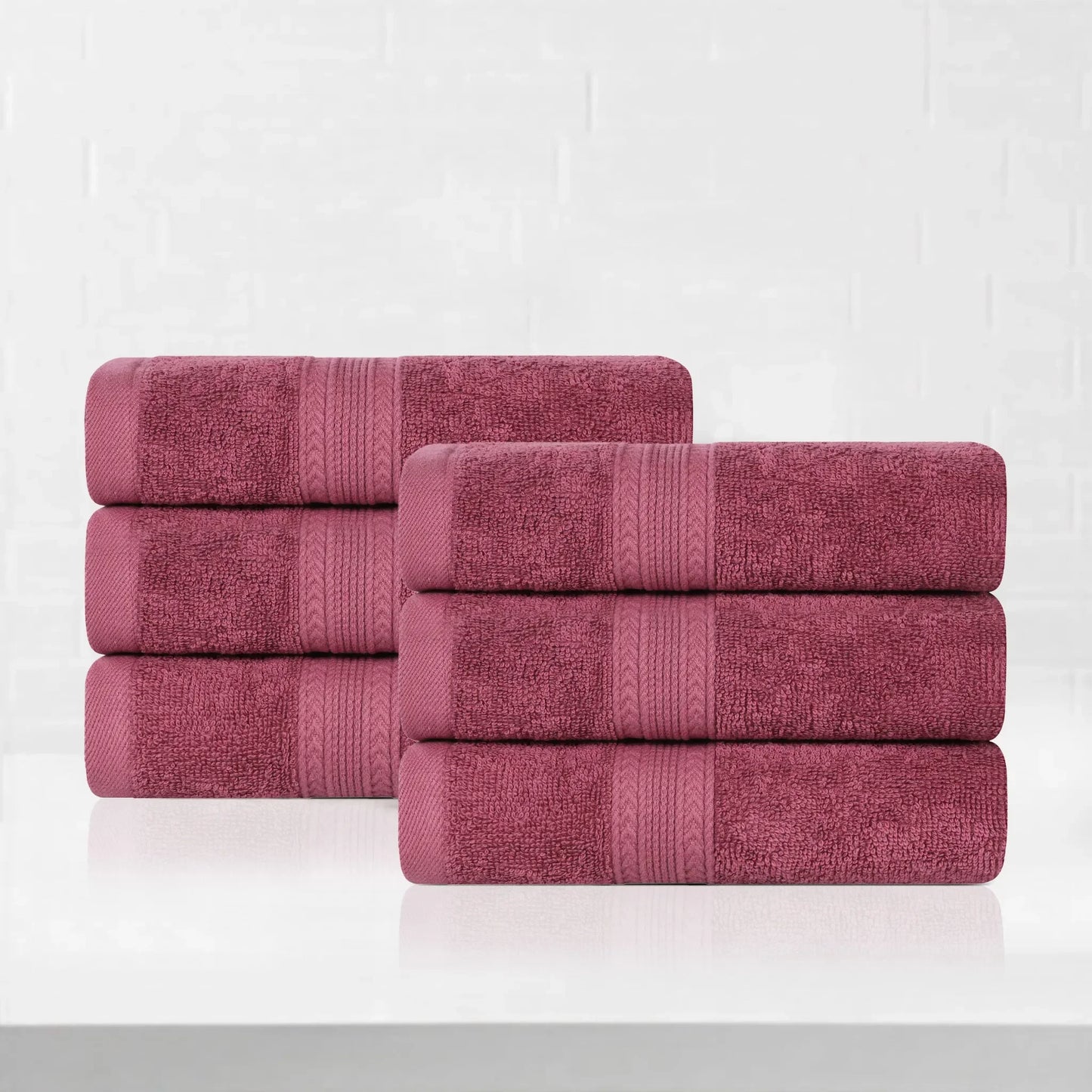 Eco-Friendly Ring Spun Cotton 6 Piece Hand Towel Set