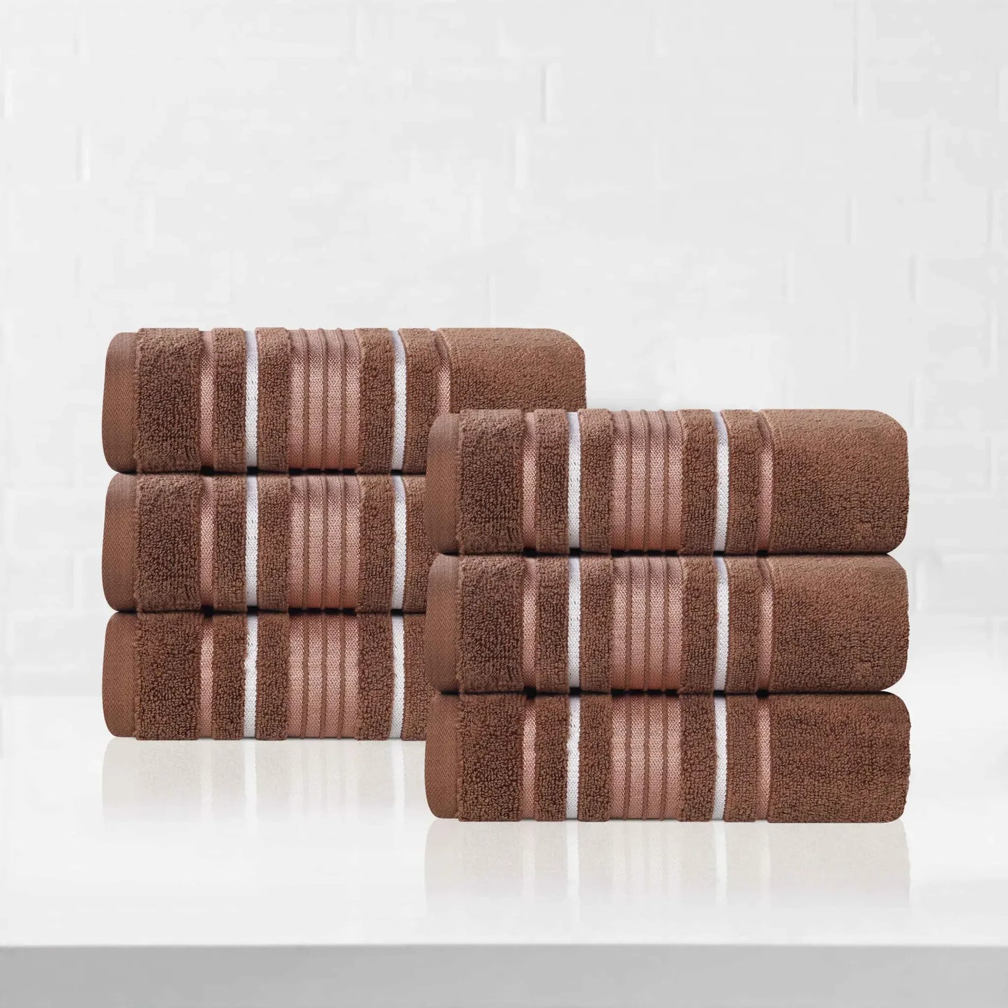 Sadie Zero Twist Cotton Absorbent Solid Hand Towel, Set of 6