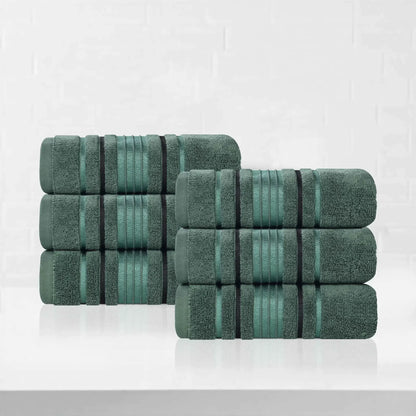 Sadie Zero Twist Cotton Absorbent Solid Hand Towel, Set of 6
