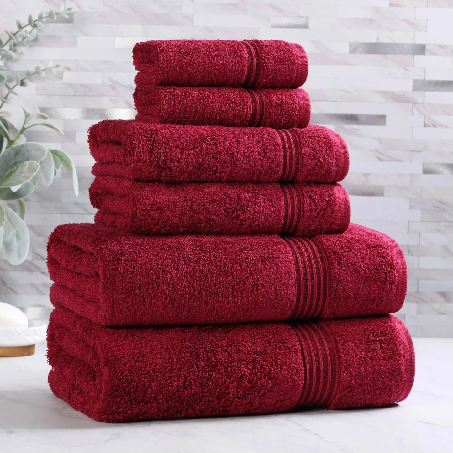 Heritage Egyptian Cotton Plush Absorbent Luxury 6 Piece Towel Set