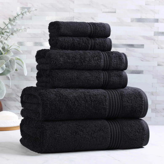 Heritage Egyptian Cotton Plush Absorbent Luxury 6 Piece Towel Set