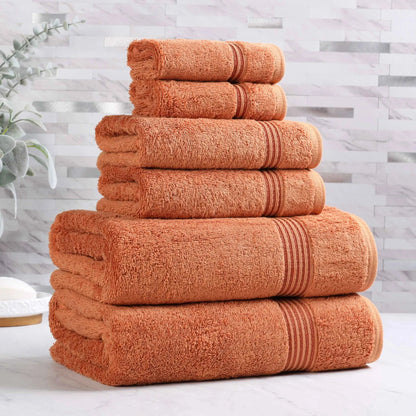Heritage Egyptian Cotton Plush Absorbent Luxury 6 Piece Towel Set