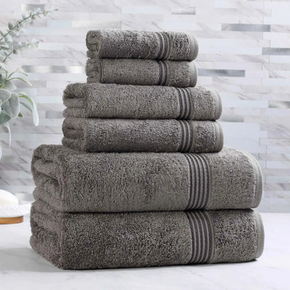 Heritage Egyptian Cotton Plush Absorbent Luxury 6 Piece Towel Set