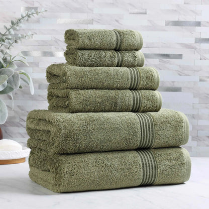Heritage Egyptian Cotton Plush Absorbent Luxury 6 Piece Towel Set