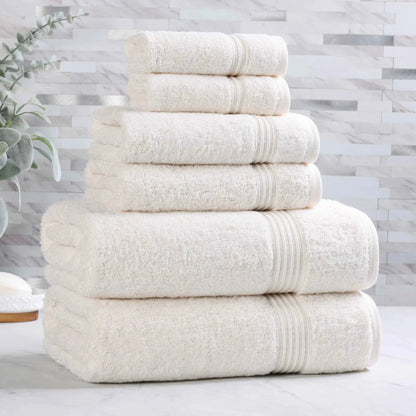 Heritage Egyptian Cotton Plush Absorbent Luxury 6 Piece Towel Set