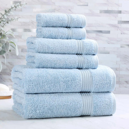 Heritage Egyptian Cotton Plush Absorbent Luxury 6 Piece Towel Set