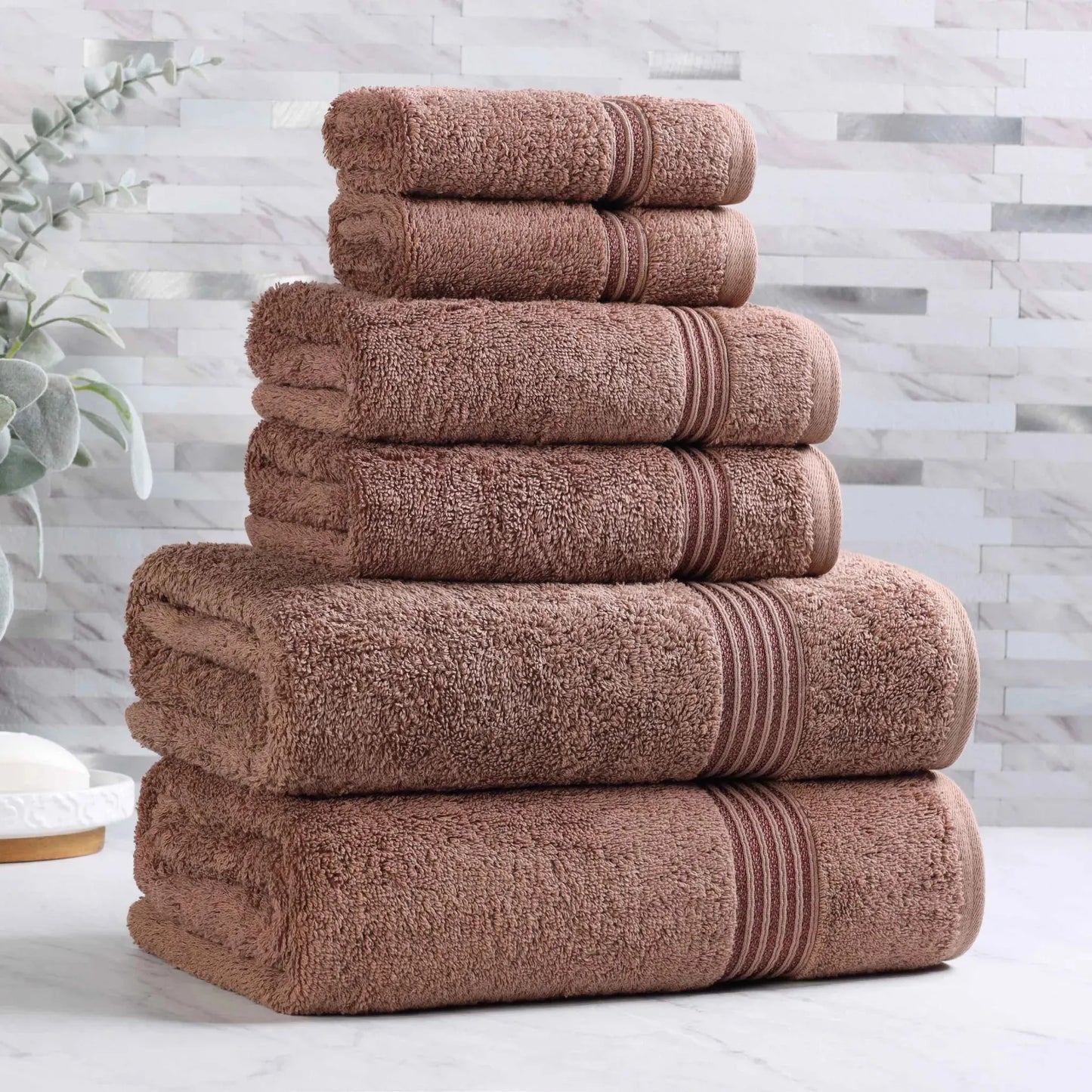 Heritage Egyptian Cotton Plush Absorbent Luxury 6 Piece Towel Set