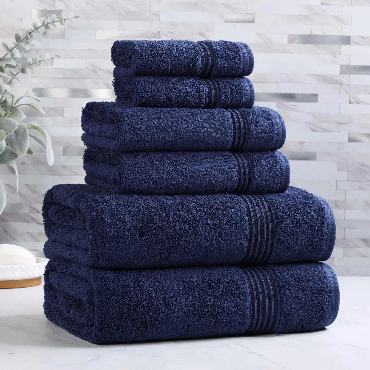 Heritage Egyptian Cotton Plush Absorbent Luxury 6 Piece Towel Set