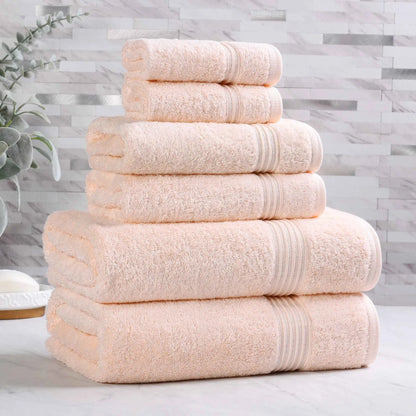 Heritage Egyptian Cotton Plush Absorbent Luxury 6 Piece Towel Set