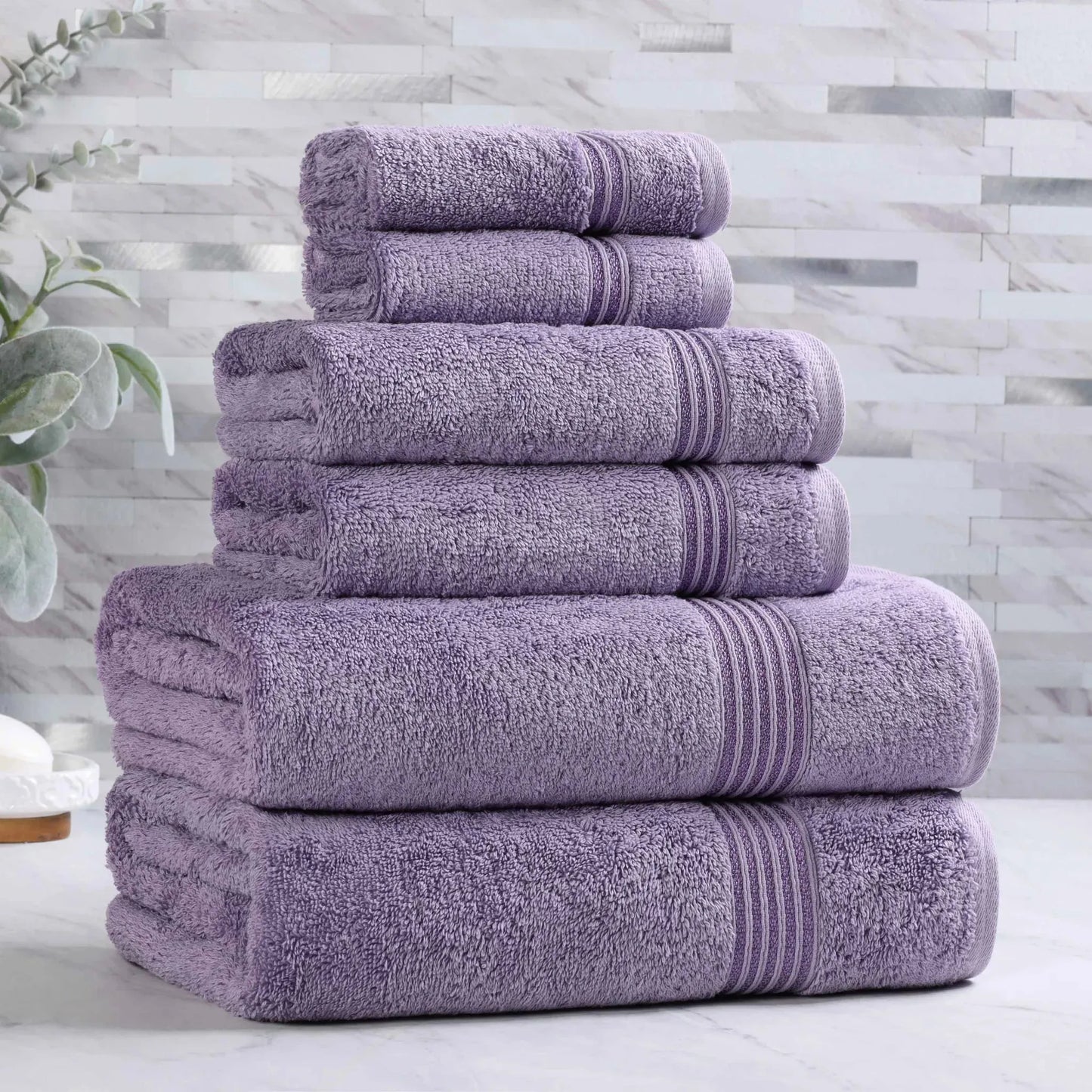 Heritage Egyptian Cotton Plush Absorbent Luxury 6 Piece Towel Set