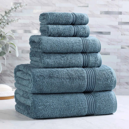 Heritage Egyptian Cotton Plush Absorbent Luxury 6 Piece Towel Set